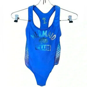 Girls one piece mermaid club bathing suit size 7-8